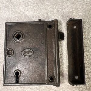 Antique Corbin Vintage Door Mortise Lock And Keeper. No Key